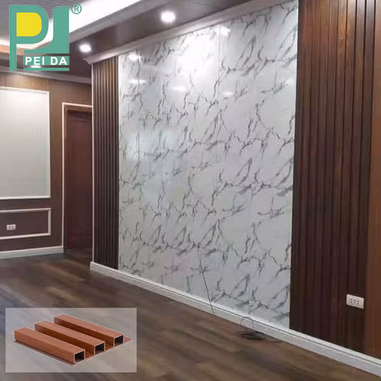 Double Loading Wood Plastic Composite Waterproof Decorative PVC Wall Panels for Shower Bathroom&Ceilings